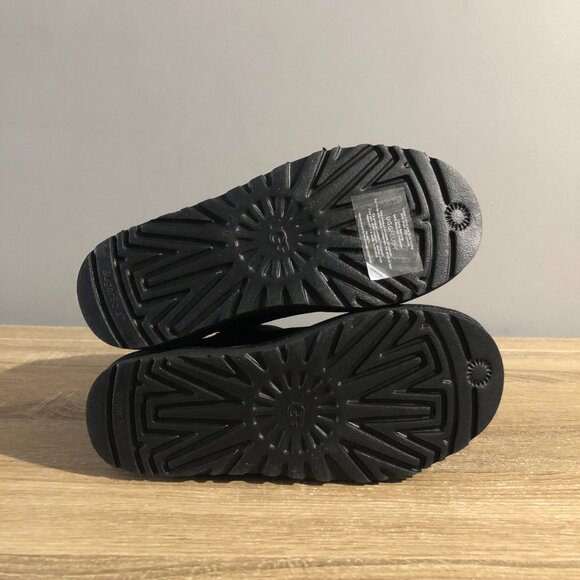 UGG Classic Boots Womens Size 6 Black Suede Mini Side Logo - Picture 5 of 9